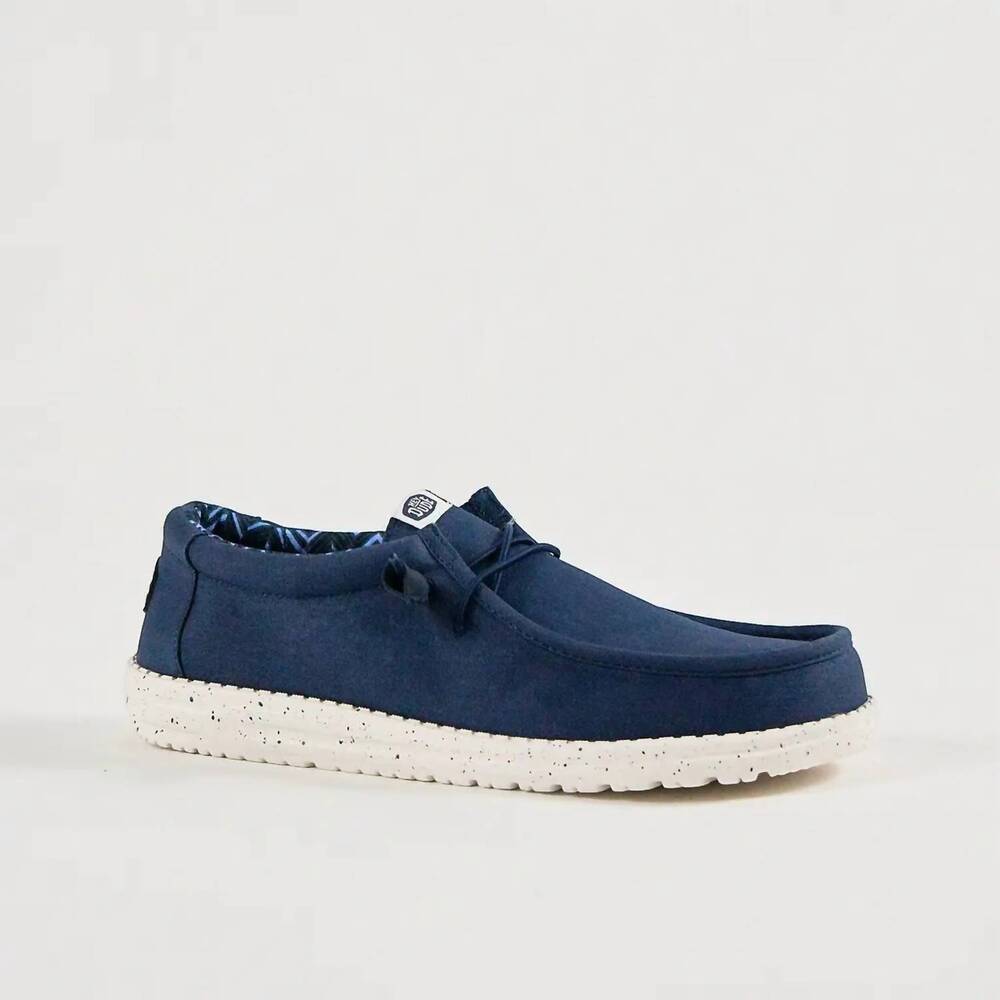 NEW HEY DUDE men's wally stretch canvas shoes in navy
